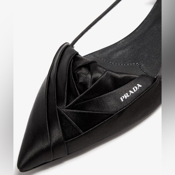 Like New PRADA Rose Satin Cut Out Ballerina Flats - Picture 4 of 12